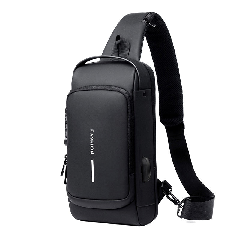 Bolsa Masculina Antifurto com Carregamento USB